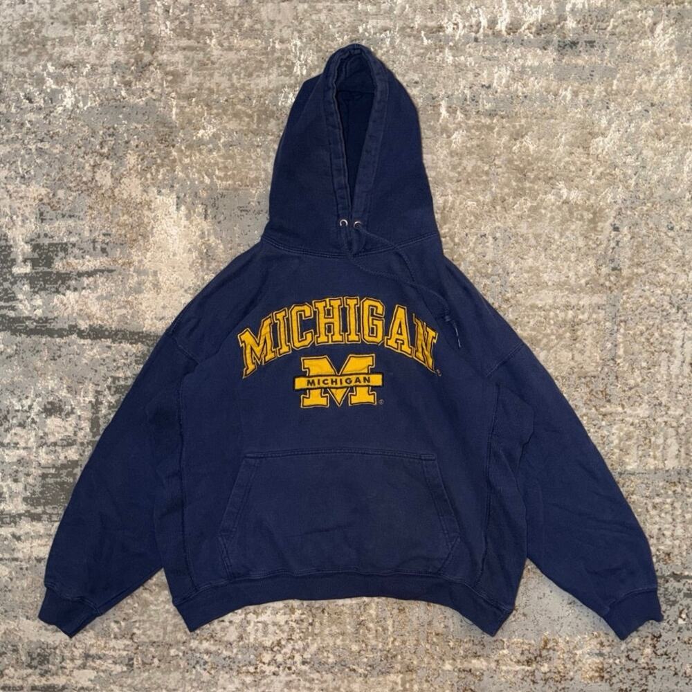 Michigan Wolverines Y2K College Navy Sweatshirt Size Mens Large